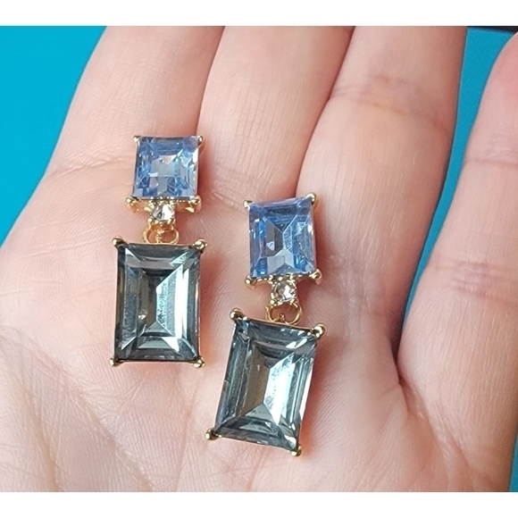 NEW Ettika Blue Stone Dangle Drop Earrings - Picture 2 of 8